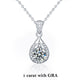 White Gold 1 Carat Moissanite Diamond Pendant Necklace