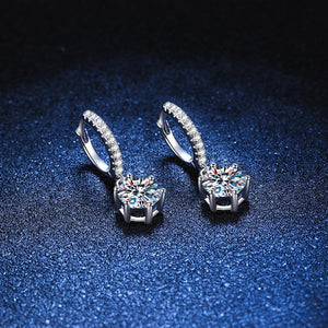 White Gold Plated 2ct Moissanite Sparkling Diamond Earrings